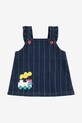 Bobo Choses sukienka bawełniana niemowlęca Choo Choo 225AB090 granatowy AW25