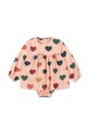 Konges Sløjd sukienka niemowlęca ELIN ROMPER GOTS wzorzyste różowy KS103795.9BYA