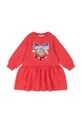 Konges Sløjd sukienka LOU SEQUIN SWEAT DRESS OCS nadruk czerwony KS103864.9BYA