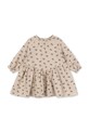 Konges Sløjd sukienka dziecięca z bawełną COCO DRESS GOTS wzorzyste beżowy KS103758.9BYA