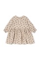 Konges Sløjd sukienka dziecięca z bawełną COCO DRESS GOTS KS103758.9BYA beżowy AW25