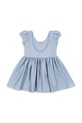 Dievča Dievčenské šaty Konges Sløjd MOUSSE PUFF DRESS KS103928.9BYA modrá