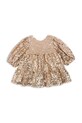 Konges Sløjd sukienka dziecięca LILA SEQUINS BOW DRESS KS103858.9BYA złoty AW25