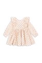 Otroška bombažna obleka Konges Sløjd CIANNA LS BOW DRESS GOTS Mini bež KS103755.9BYA