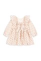 Otroška bombažna obleka Konges Sløjd CIANNA LS BOW DRESS GOTS KS103755.9BYA bež AW25
