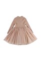 Donsje sukienka niemowlęca z wełną Lotus Dress rozkloszowany pomarańczowy 4043900.74.92