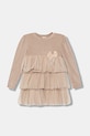 Παιδικό φόρεμα Jamiks ADEL με ελαστάν μπεζ ADEL.Sukienka.JZI224.G
