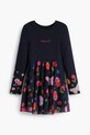 Dívčí šaty Desigual 25WGVK17 námořnická modř AW25