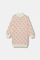 Guess sukienka z domieszką wełny dziecięca długi pomarańczowy J5BK03.Z3K10.9BYA