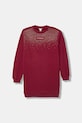 Guess sukienka bawełniana dziecięca midi bordowy J5BK07.KAV34.9BYA
