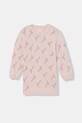 Guess sukienka dziecięca z dodatkiem wełny wzorzyste różowy K5BK15.Z0870.9BYA