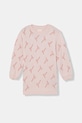 Guess sukienka dziecięca z dodatkiem wełny wzorzyste różowy K5BK15.Z0870.9BYA