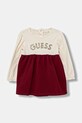 Guess sukienka bawełniana niemowlęca rozkloszowany beżowy S5BG12.KA6W4.9BYA