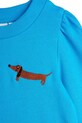 Mini Rodini sukienka bawełniana dziecięca Dog niebieski 11000314