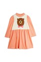 Mini Rodini sukienka bawełniana dziecięca Bear 25750121 pomarańczowy AW25