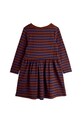 Dziewczynka Mini Rodini sukienka dziecięca z bawełną Stripe bird 25750122 brązowy