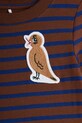 Mini Rodini sukienka dziecięca z bawełną Stripe bird brązowy 25750122