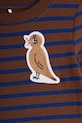 Mini Rodini sukienka dziecięca z bawełną Stripe bird brązowy 25750122