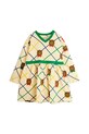 Mini Rodini sukienka dziecięca z bawełną Bear 25750127 beżowy AW25