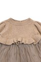 Donsje sukienka niemowlęca z dodatkiem wełny Paulien Dress beżowy 4103200.74.92