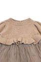 Donsje sukienka dziecięca z dodatkiem wełny Paulien Dress beżowy 4103200.98.140