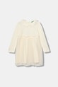 United Colors of Benetton sukienka dziecięca rozkloszowany beżowy 4JACGV02J.P.seasonal