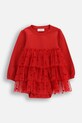 Coccodrillo sukienka z bawełną niemowlęca rozkloszowany czerwony ZC5129601EBG