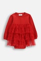 Coccodrillo sukienka z bawełną niemowlęca rozkloszowany czerwony ZC5129601EBG