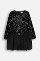 Coccodrillo sukienka z dodatkiem bawełny dziecięca ZC5129101EPG czarny AW25