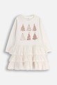 Coccodrillo sukienka z bawełną dziecięca z elastanem beżowy ZC5129101MER