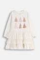 Coccodrillo sukienka z bawełną dziecięca z elastanem beżowy ZC5129101MER