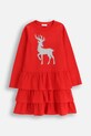Coccodrillo sukienka z bawełną dziecięca z elastanem czerwony ZC5129102MER
