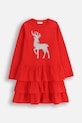 Coccodrillo sukienka z bawełną dziecięca z elastanem czerwony ZC5129102MER