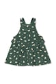 Konges Sløjd sukienka bawełniana dziecięca AVERY FRILL OVERALL DRESS GOTS KS104200.9BYA zielony AW25