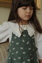 Konges Sløjd sukienka bawełniana dziecięca AVERY FRILL OVERALL DRESS GOTS KS104200.9BYA