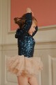Konges Sløjd sukienka dziecięca BALLERINA GLITTER DRESS tkanina granatowy KS104208.9BYA