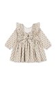 Konges Sløjd sukienka bawełniana dziecięca CIANNA LS BOW DRESS GOTS KS104262.9BYA beżowy AW25