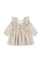 Lány Konges Sløjd gyerek pamutruha CIANNA LS BOW DRESS GOTS KS104262.9BYA bézs