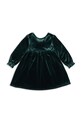 Konges Sløjd sukienka welurowa dziecięca GIA BOW DRESS GRS KS104303.9BYA zielony AW25