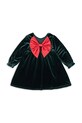 Dziewczynka Konges Sløjd sukienka welurowa dziecięca GIA BOW DRESS GRS KS104303.9BYA zielony