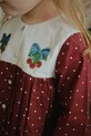 Konges Sløjd sukienka bawełniana dziecięca MUNA DRESS GOTS KS104381.9BYA bordowy