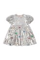 Konges Sløjd sukienka dziecięca STARLA STAR DUST DRESS rozkloszowany srebrny KS104435.9BYA