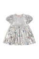 Konges Sløjd sukienka dziecięca STARLA STAR DUST DRESS rozkloszowany srebrny KS104435.9BYA
