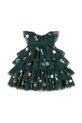 Dziewczynka Konges Sløjd sukienka dziecięca YVONNE CHRISTMAS DRESS KS104469.9BYA zielony