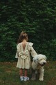Konges Sløjd sukienka dziecięca ELIN BOW DRESS GOTS z elastanem beżowy KS105176.9BYA