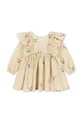 Konges Sløjd sukienka dziecięca ELIN BOW DRESS GOTS KS105176.9BYA beżowy AW25