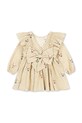 Dziewczynka Konges Sløjd sukienka dziecięca ELIN BOW DRESS GOTS KS105176.9BYA beżowy