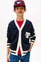 Tommy Hilfiger kardigan bawełniany dziecięcy aplikacja granatowy KB0KB09757.122.9BYA