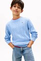 Tommy Hilfiger pulover de bumbac pentru copii uni albastru KB0KB09753.128.176.9BYA