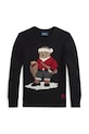 Polo Ralph Lauren maglione per bambini con misto lana 323981629001 nero AW25